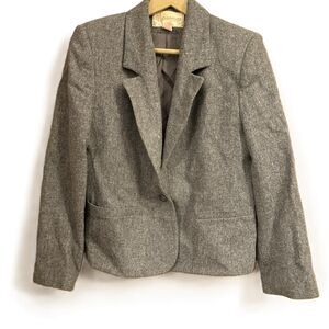 John Meyer Gray Notched Lapel Single Button Blazer Jacket Size 10